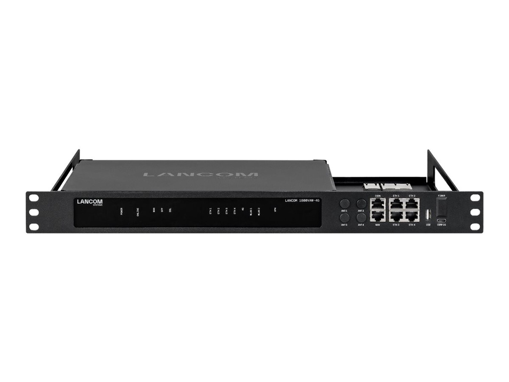Lancom Netzgerät-Montageklammer - blackline plus - Frontmontage - Schwarz - 1U - 48.3 cm (19")