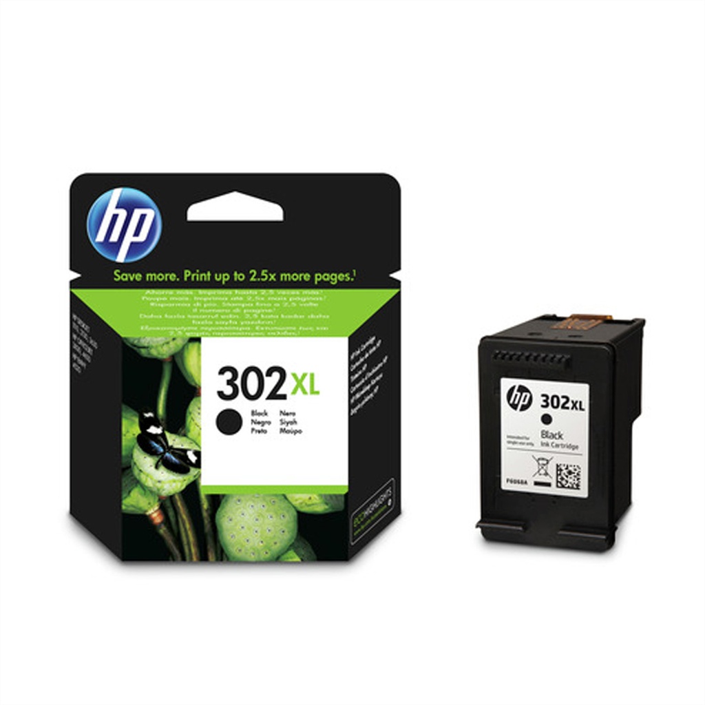 HP Original 302XL Schwarz Druckerpatrone mit hoher Reichweite - Hoch - Schwarz - Tinte auf Pigmentbasis - 1 Stück(e) - 430 Seiten