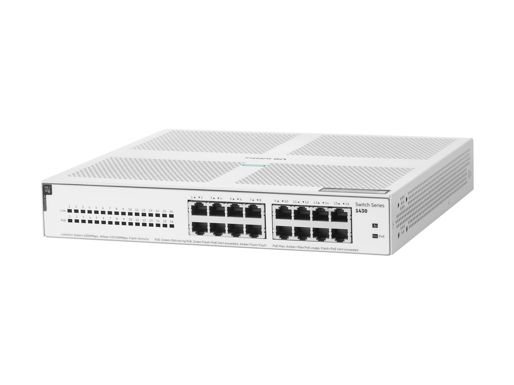 HPE Networking Instant On 1430 16G Class4 PoE 124W Switch - Switch - unmanaged - 16 x 10/100/1000 (PoE Class 4)