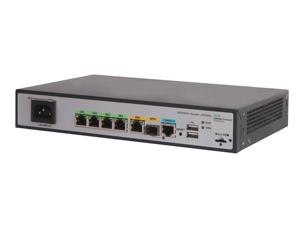 HPE MSR954 - - Router - 4-Port-Switch - 1GbE