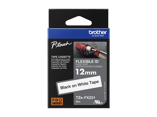 [TZEFX231] Brother TZe FX231 - Flexitape - Schwarz auf Weiß - Rolle x - 1 n - für - Etiketten/Beschriftungsbänder