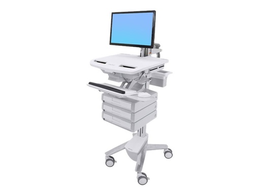 [SV43-1230-0] Ergotron Cart with LCD Arm, 3 Drawers - Wagen - offene Architektur - für LCD-Display / PC-Ausrüstung - Kunststoff, Aluminium, verzinker Stahl - Bildschirmgröße: bis zu 61 cm (bis zu 24 Zoll)