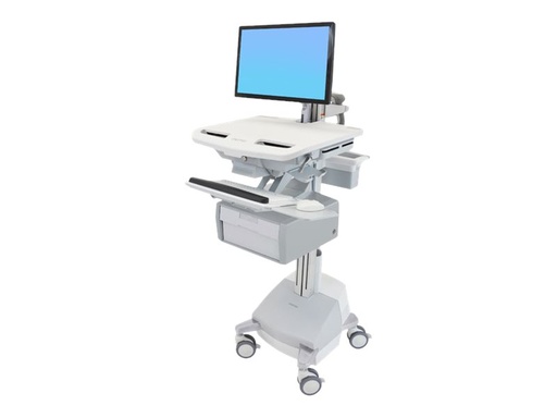 [SV44-12B1-2] Ergotron Cart with LCD Arm, SLA Powered, 1 Tall Drawer - Wagen - offene Architektur - für LCD-Display / PC-Ausrüstung - verriegelbar - Aluminium, verzinker Stahl, hochwertiger Kunststoff - Bildschirmgröße: bis zu 61 cm (bis zu 24 Zoll)