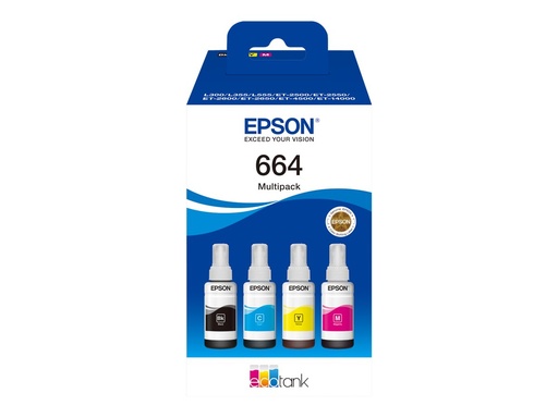 [C13T664640] Epson EcoTank 664 - 4er-Pack - Schwarz, Gelb