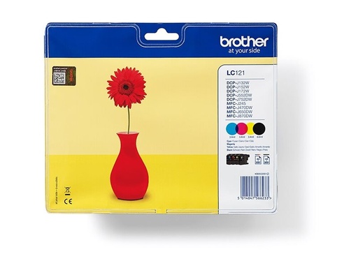 [LC121VALBPDR] Brother LC121 Value Pack - Schwarz, Gelb, Cyan, Magenta