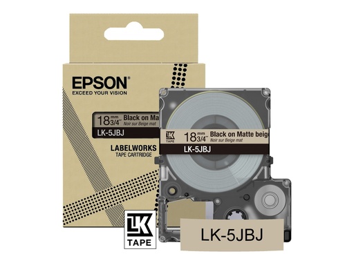 [C53S672091] Epson LabelWorks LK-5JBJ - Schwarz auf Mattbeige - Rolle (1,8 cm x 8 m)