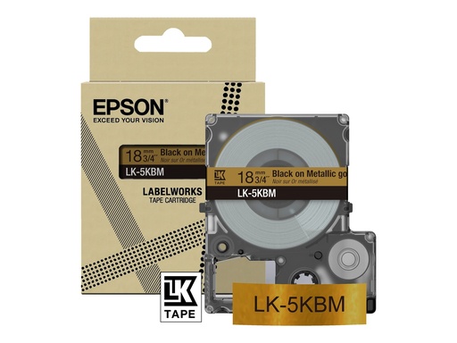 [C53S672093] Epson LabelWorks LK-5KBM - Schwarz auf Metallic-Gold - Rolle (1,8 cm x 9 m)
