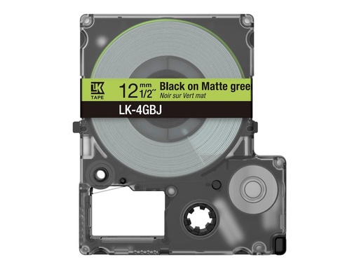 [C53S672077] Epson LabelWorks LK-4GBJ - Schwarz auf mattem Grün - Rolle (1,2 cm x 8 m)