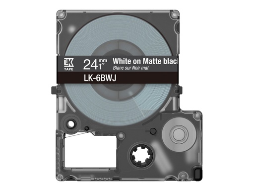 [C53S672084] Epson LabelWorks LK-6BWJ - Weiß auf mattem Schwarz - Rolle (2,4 cm x 8 m)