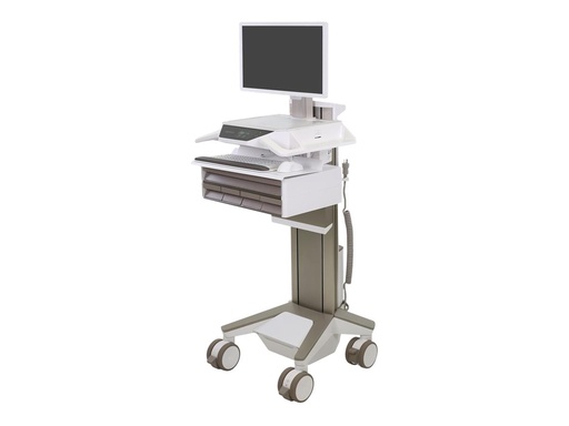 [C52-2251-C] Ergotron CareFit Pro - Wagen - Electric Lift - für LCD-Display / PC-Ausrüstung - verriegelbar - medizinisch - weiß, Warm Gray - Bildschirmgröße: bis zu 68,6 cm (bis zu 27 Zoll)
