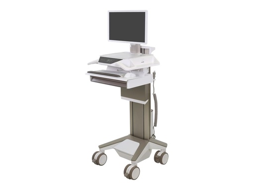 [C52-2211-C] Ergotron CareFit Pro - Wagen - Electric Lift - für LCD-Display / PC-Ausrüstung - verriegelbar - medizinisch - weiß, Warm Gray - Bildschirmgröße: bis zu 68,6 cm (bis zu 27 Zoll)