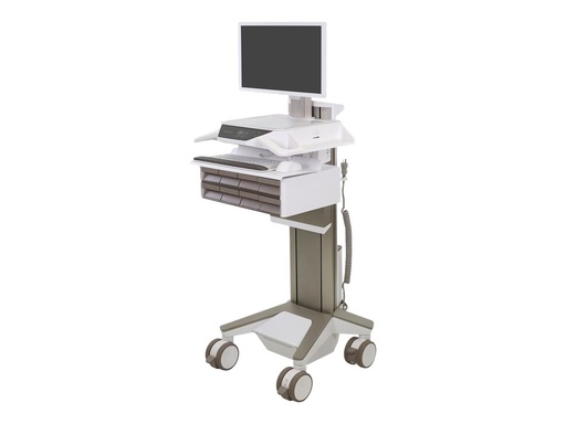 [C52-2281-2] Ergotron CareFit Pro - Wagen - Electric Lift - für LCD-Display / PC-Ausrüstung - verriegelbar - medizinisch - weiß, Warm Gray - Bildschirmgröße: bis zu 68,6 cm (bis zu 27 Zoll)