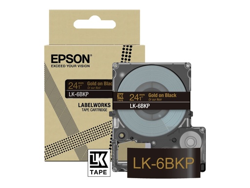 [C53S672096] Epson LabelWorks LK-6BKP - Metallisch - gold auf schwarz - Rolle (2,4 cm x 9 m)