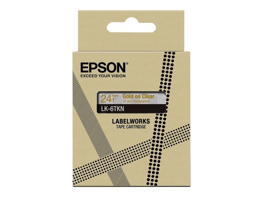 [C53S672098] Epson LabelWorks LK-6TKN - Metallisch - gold auf durchsichtig - Rolle (2,4 cm x 9 m)