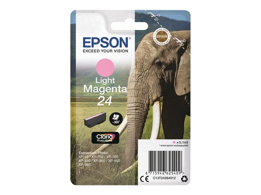 [C13T24264012] Epson 24 - 5.1 ml - hellmagentafarben - original