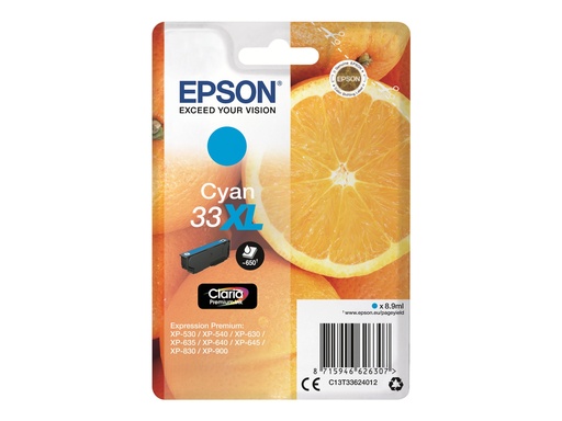 [C13T33624012] Epson 33XL - 8.9 ml - XL - Cyan - original