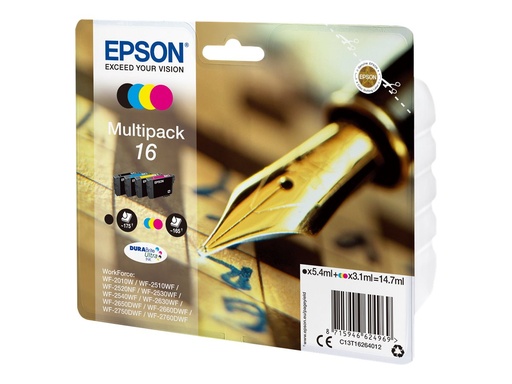 [C13T16264012] Epson 16 Multipack - 4er-Pack - Schwarz, Gelb