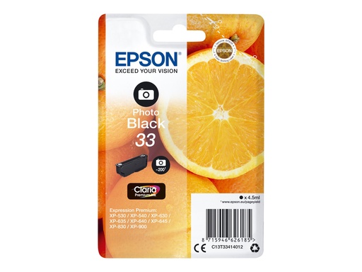 [C13T33414012] Epson 33 - 4.5 ml - Photo schwarz - original