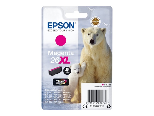 [C13T26334012] Epson 26XL - 8.7 ml - XL - Magenta - original