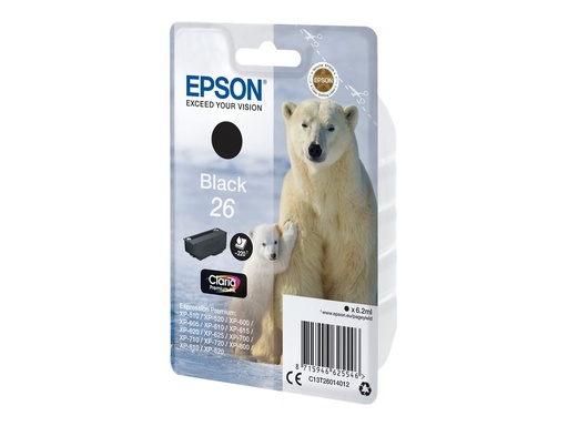 [C13T26014012] Epson 26 - 6.2 ml - Schwarz - original - Tintenpatrone