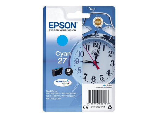 [C13T27024012] Epson 27 - 3.6 ml - Cyan - original - Tintenpatrone