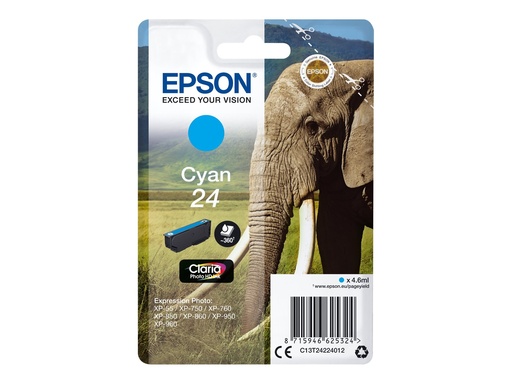 [C13T24224012] Epson 24 - 4.6 ml - Cyan - original - Tintenpatrone