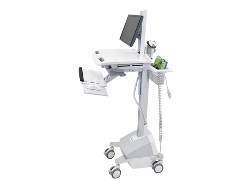 [SV42-6302-2] Ergotron Wagen - für LCD-Display / PC-Ausrüstung - LiFe batteriebetrieben, EU - medizinisch - Kunststoff, Aluminium, verzinker Stahl - Grau, weiß, Polished Aluminum - Bildschirmgröße: bis zu 55,9 cm (bis zu 22 Zoll)