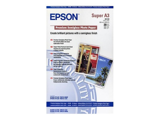 [C13S041328] Epson Premium Semigloss Photo Paper - Seidenmattfotopapier - A3 plus (329 x 423 mm)