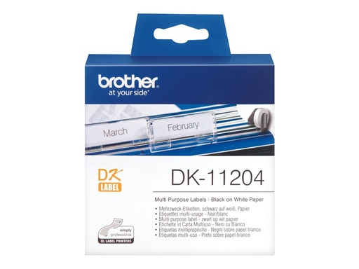 [DK11204] Brother DK-11204 - Schwarz auf Weiß - 17 x 54 mm 400 Etikett(en) (1 Rolle(n)
