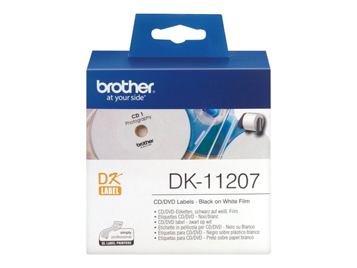 [DK11207] Brother DK-11207 - Schwarz auf Weiß - 100 CD/DVD-Etiketten