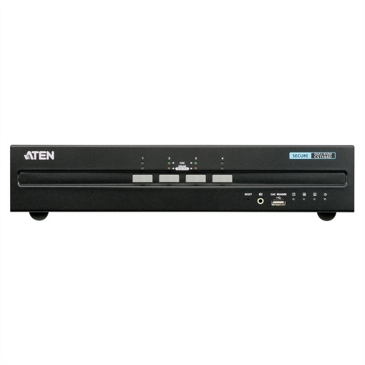 [CS1144D-AT-G] ATEN 4-Port USB DVI Dual Display Secure KVM Switch (PSS PP v3.0 konform) - 3840 x 2160 Pixel - 4K Ultra HD - 7,8 W - Schwarz