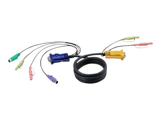 [2L-5303P] ATEN 2L-5303P - Tastatur- / Video- / Maus- / Audio-Kabel - PS/2, HD-15 (VGA)