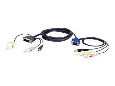 [2L-7DX2U] ATEN 2L-7DX2U - Tastatur- / Video- / Maus- / Audio-Kabel - USB, HD-15 (VGA)