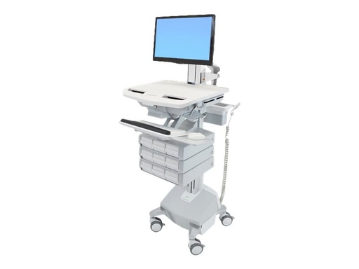 [SV44-1392-2] Ergotron Wagen - offene Architektur - für LCD-Display / PC-Ausrüstung - medizinisch - Kunststoff, Aluminium, verzinker Stahl - Grau, weiß, Polished Aluminum - Bildschirmgröße: bis zu 61 cm (bis zu 24 Zoll)