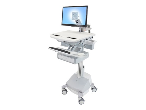 [SV44-1211-2] Ergotron Wagen - offene Architektur - für LCD-Display / PC-Ausrüstung - verriegelbar - medizinisch - Aluminium, verzinker Stahl, hochwertiger Kunststoff - Bildschirmgröße: bis zu 61 cm (bis zu 24 Zoll)