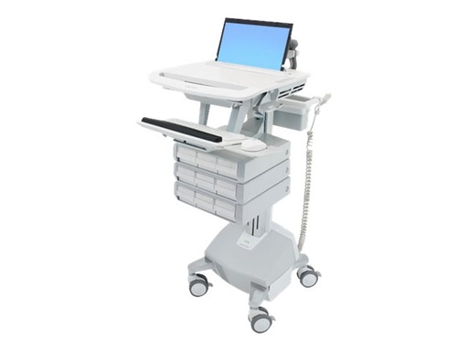 [SV44-1192-2] Ergotron Wagen - offene Architektur - für Notebook/Tastatur/Maus - medizinisch - Aluminium, verzinker Stahl, hochwertiger Kunststoff - Grau, weiß, Polished Aluminum - Bildschirmgröße: bis zu 43,9 cm (17,3" Breitbild)