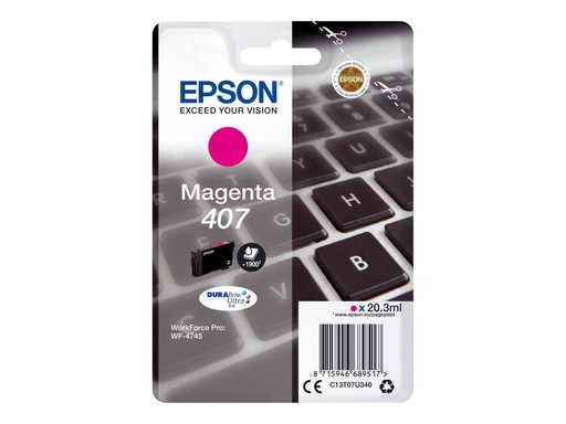 [C13T07U340] Epson 407 - 20.3 ml - L-Größe - Magenta - original