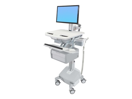 [SV44-13B2-C] Ergotron Cart with LCD Pivot, LiFe Powered, 1 Tall Drawer - Wagen - offene Architektur - für LCD-Display / PC-Ausrüstung - verriegelbar - medizinisch - Aluminium, verzinker Stahl, hochwertiger Kunststoff - Bildschirmgröße: bis zu 55,9 cm (bis zu 22 Zoll)