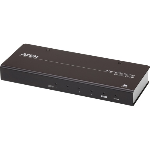 [VS184B] ATEN 4-Port True 4K HDMI Splitter - HDMI - 4x HDMI - 4096 x 2160 Pixel - Schwarz - Metall - 4K Ultra HD