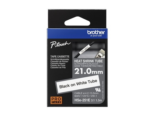 [HSE251E] Brother HSe-251E - Schwarz auf Weiß - Rolle (2,1 cm x 1,5 m)