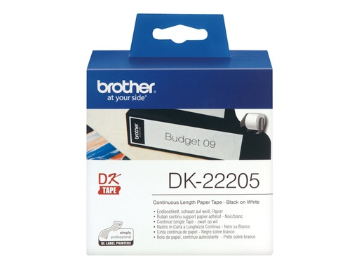 [DK22205] Brother DK-22205 - Schwarz auf Weiß - Rolle (6,2 cm x 30,5 m)