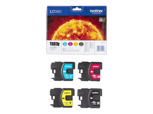 [LC980VALBPDR] Brother LC980VALBPDR - 4er-Pack - Schwarz, Gelb