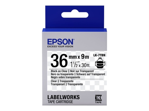 [C53S657007] Epson LabelWorks LK-7TBN - Schwarz auf Transparent - Rolle (3,6 cm x 9 m)