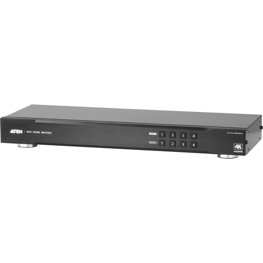 [VM0404HA-AT-G] ATEN 4x4 4K HDMI Matrix Switch - AV-Matrix-Umschalter - 10,2 Gbit/s - 340 MHz - 4096 x 2160 Pixel - Schwarz - Metall