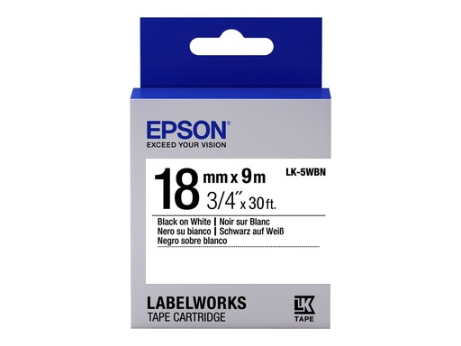 [C53S655006] Epson LabelWorks LK-5WBN - Schwarz auf Weiß - Rolle (1,8 cm x 9 m)