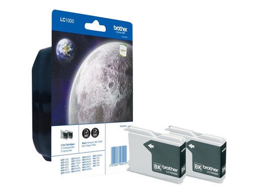 [LC1000BKBP2DR] Brother LC1000BK - Schwarz - original - Tintenpatrone (Packung mit 2)
