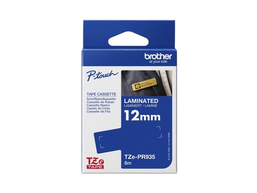 [TZEPR935] Brother TZe-PR935 - Weißer Druck auf Premium Glitter Silver - Rolle (1,2 cm x 8 m)