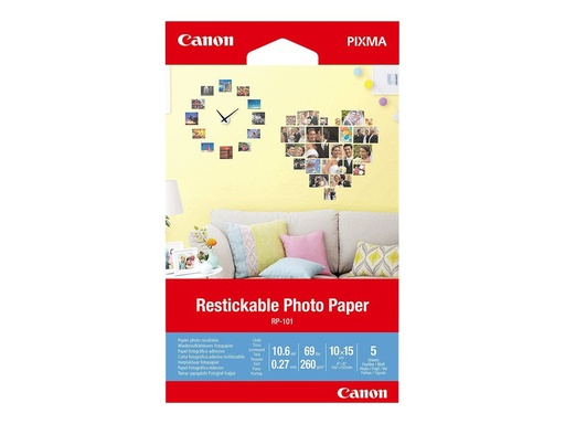 [3635C002] Canon Restickable Photo Paper RP-101 - Matt - entfernbarer Klebstoff