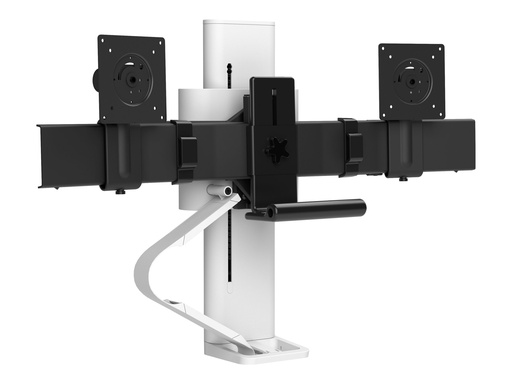[45-631-216] Ergotron TRACE - Befestigungskit (Griff, Basis, Hubsäule, Verlängerungsarm, Bogen, 2 Schiebegelenke, 2-teilige Tischklemme) - Konstante Krafttechnologie - für 2 LCD-Displays - weiß - Bildschirmgröße: bis zu 68,6 cm (bis zu 27 Zoll)