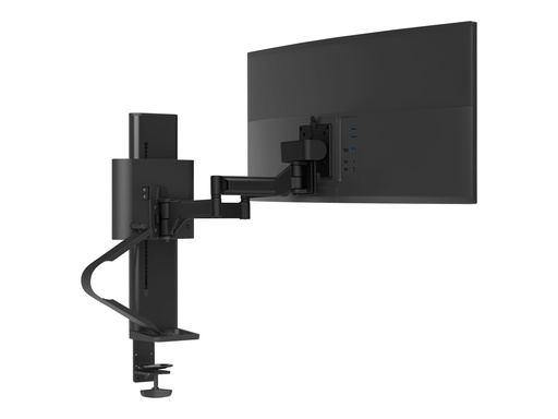 [45-630-224] Ergotron TRACE - Befestigungskit (Pivot, Basis, VESA-Abstandshalter, Hubsäule, Verlängerungsarm, 2-teilige Tischklemme) - Konstante Krafttechnologie - für LCD-Display - mattschwarz - Bildschirmgröße: 54.6-96.5 cm (21.5-38")